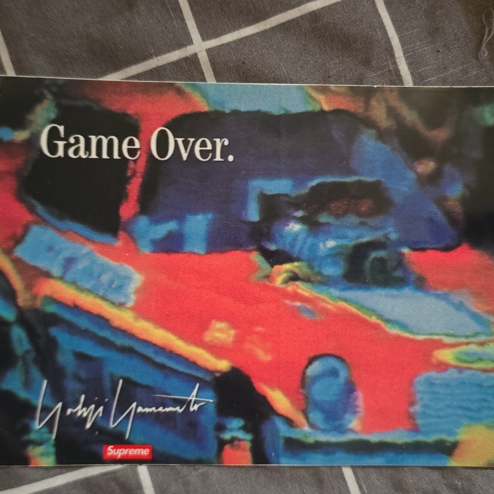 Supreme X Yamamoto Game Over Sticker in Red and Blue